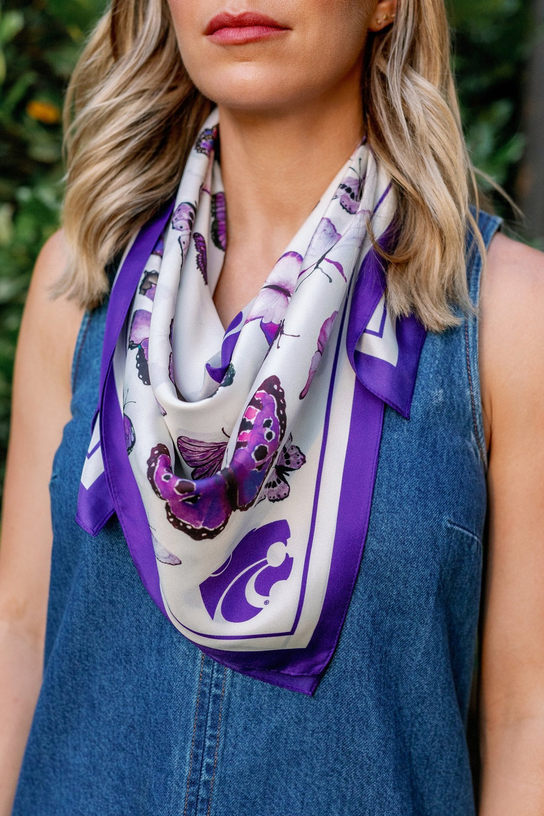 Kansas State University (K-State) - Butterfly Square Silk Scarf