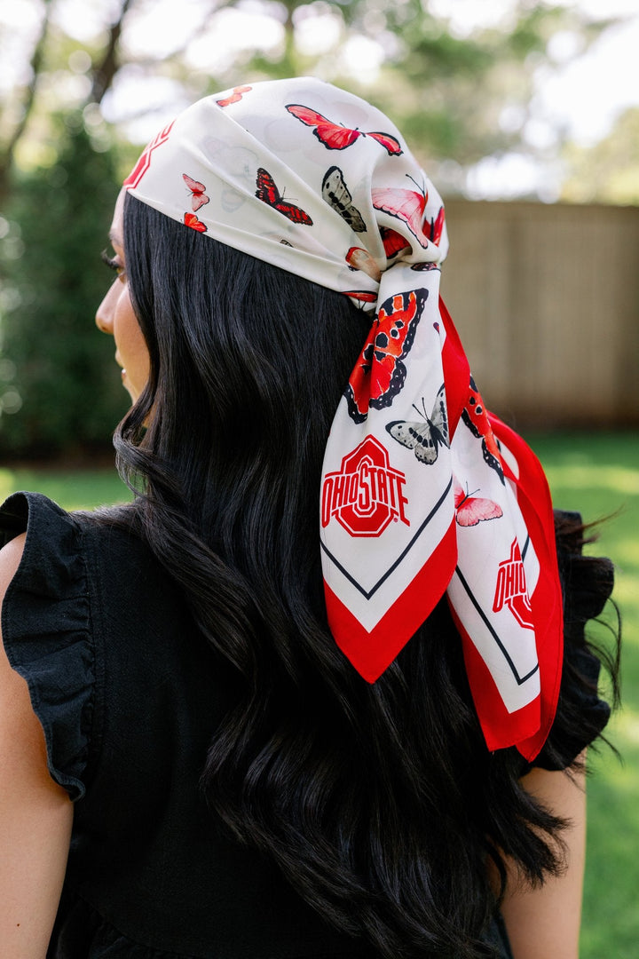 The Ohio State University - Butterfly Square Silk Scarf