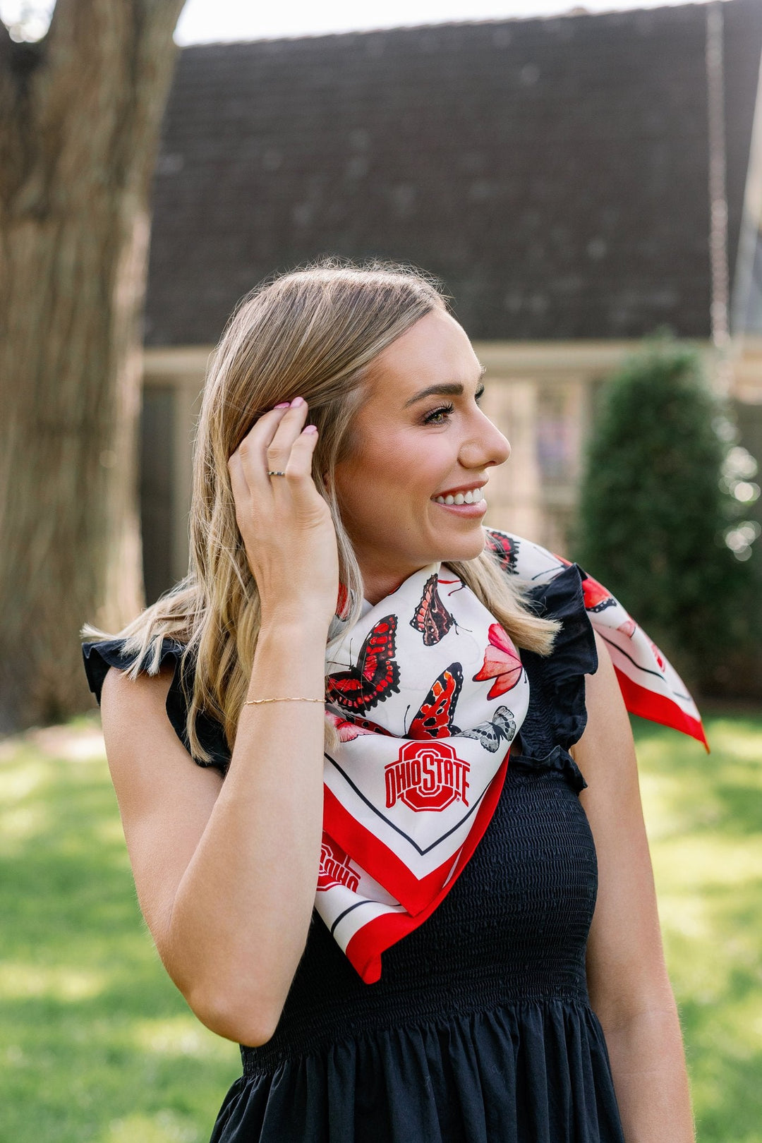 The Ohio State University - Butterfly Square Silk Scarf