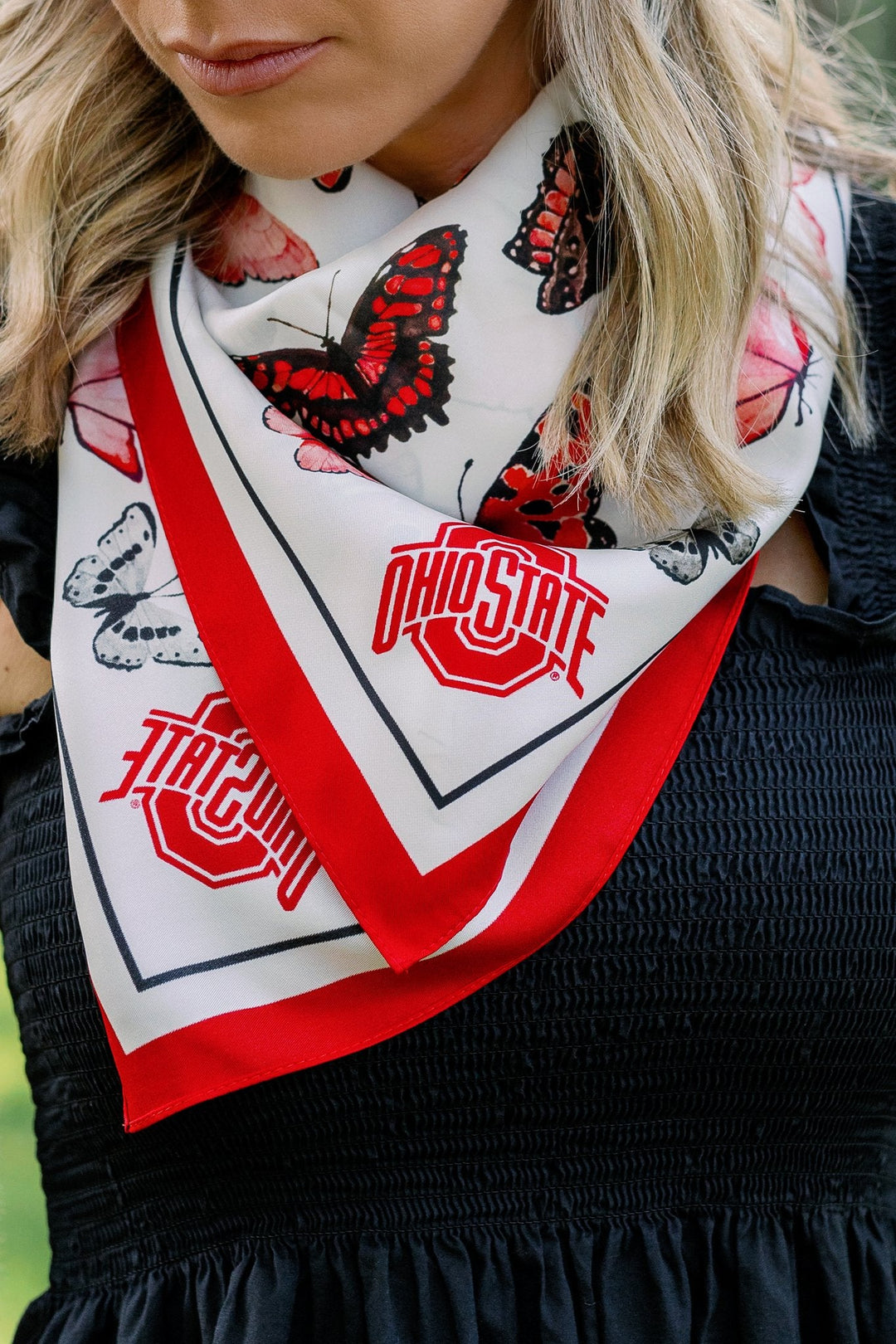 The Ohio State University - Butterfly Square Silk Scarf