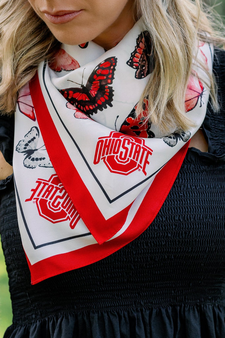 The Ohio State University - Butterfly Square Silk Scarf