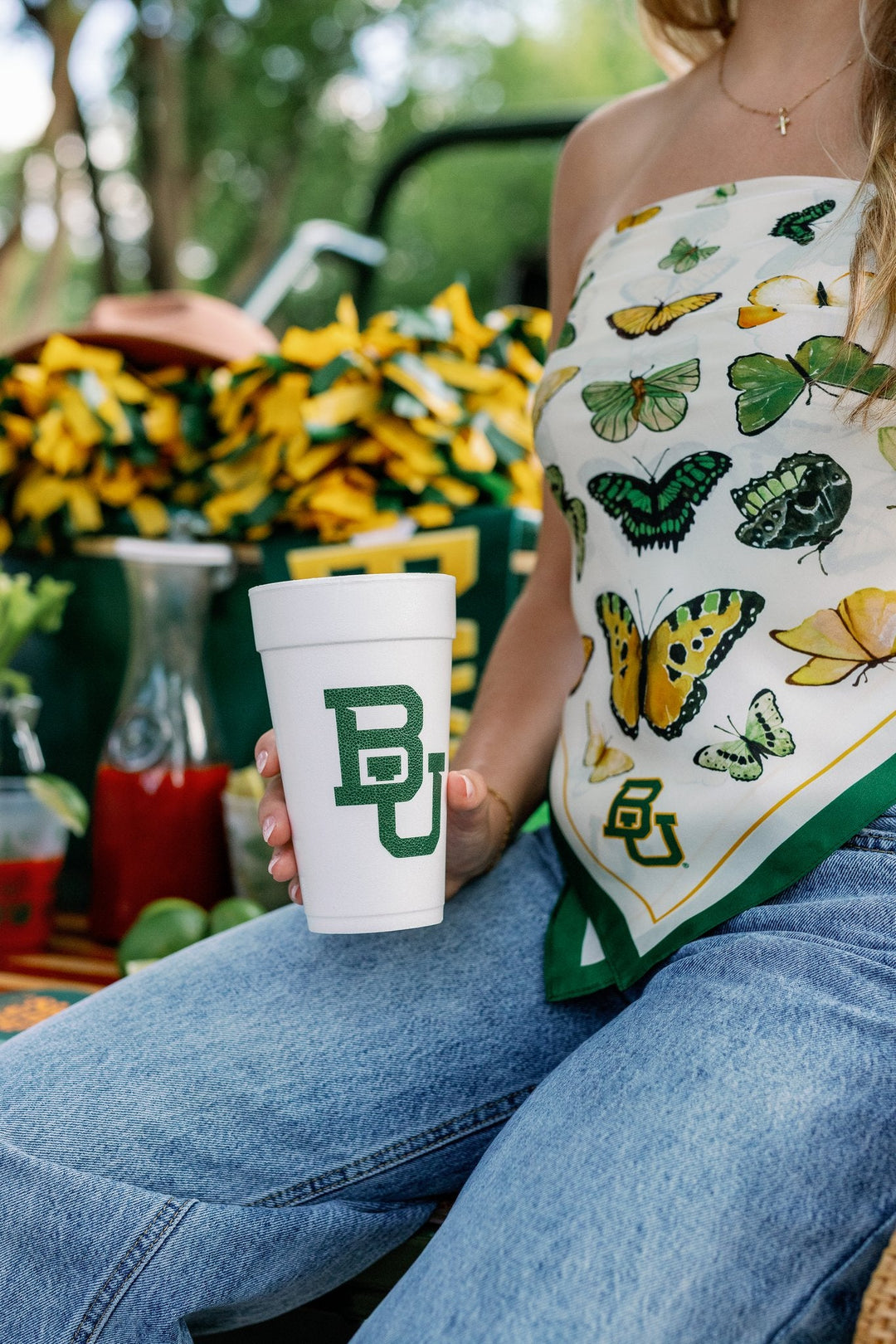 Baylor University - Butterfly Square Silk Scarf