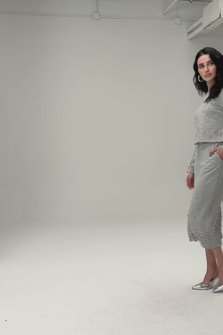 RHINESTONE MIDI SKIRT