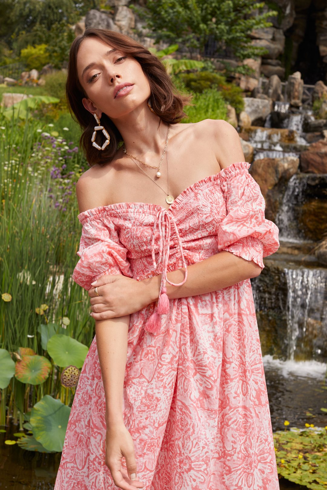 sienna sky pink floral dress Sienna Sky v-neck fit and flare dress pink floral size XS