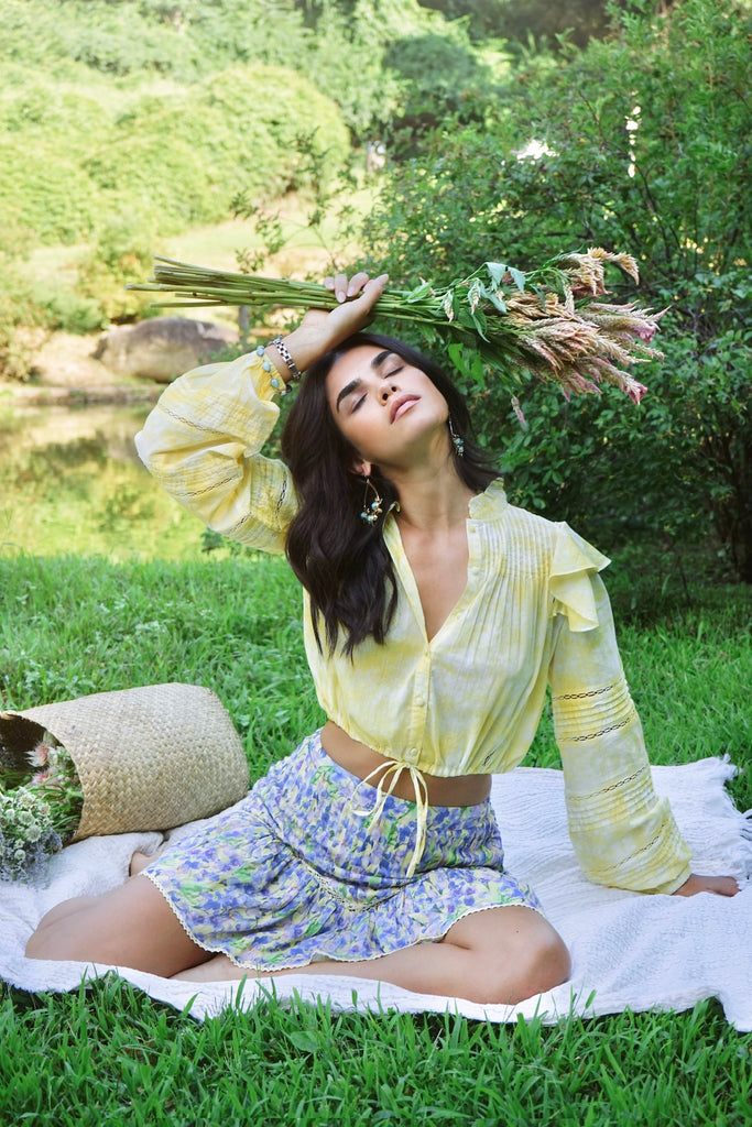 ANDREA TOP - YELLOW GARMENT DYE