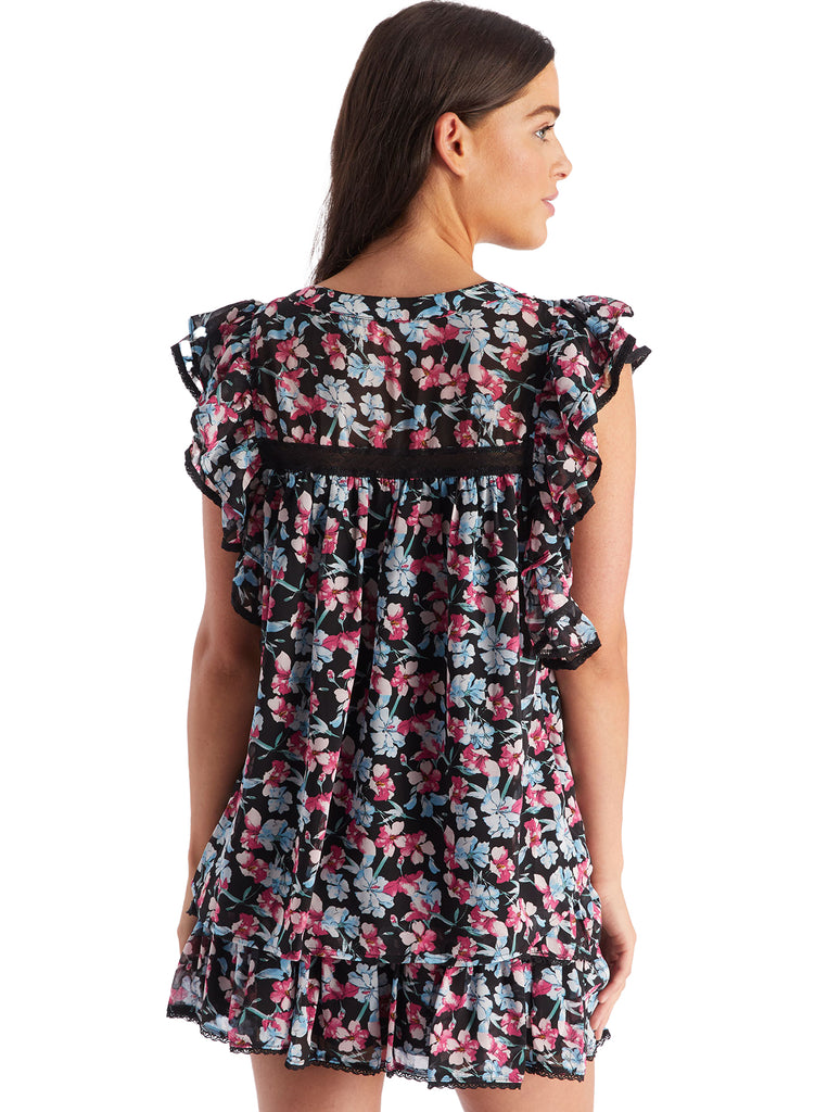 WILLOW TOP- BLACK FLORAL