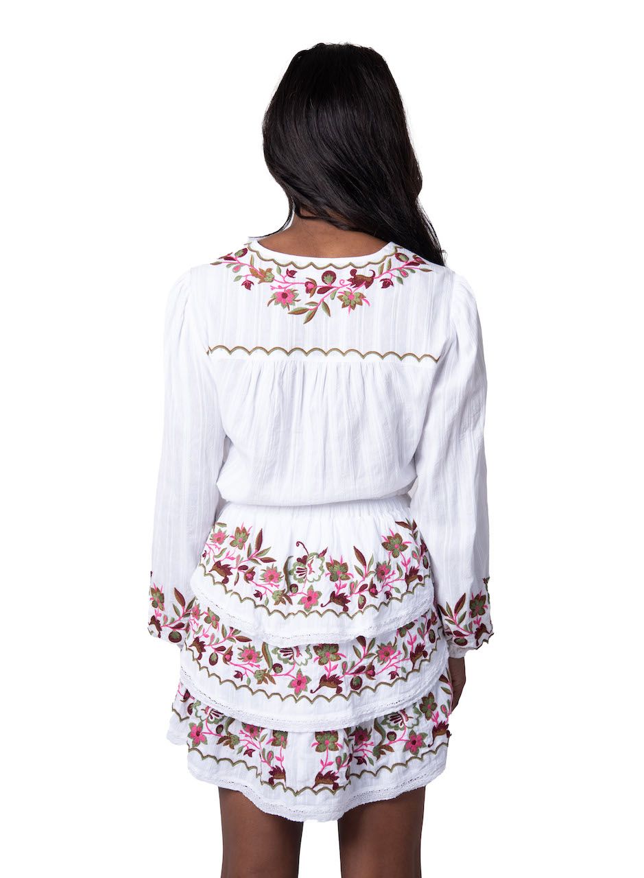 Embroidered mini skirt outlet white